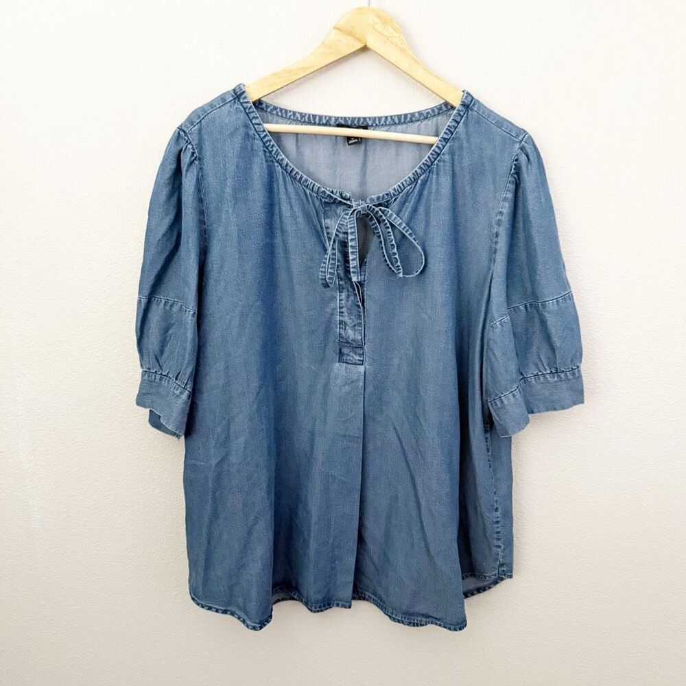 Ann Taylor Blue Chambray Blouse